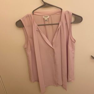 J crew sleeveless tie neck blouse